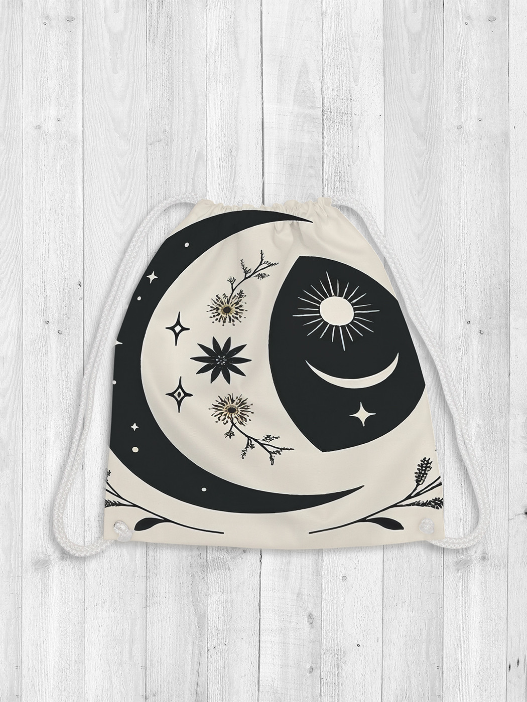 

Сумка мешок для обуви JoyArty Силуэт полумесяца 38x40 bpa sd3301, Черный, Силуэт полумесяца