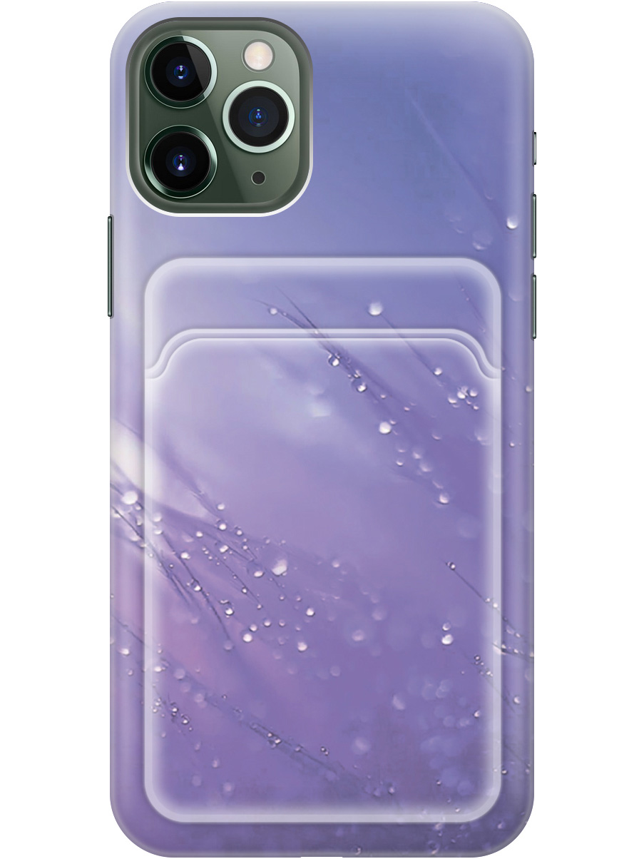 

Силиконовый чехол на Apple iPhone 11 Pro Max с рисунком "Капли на синей траве", Белый;синий, 20012024