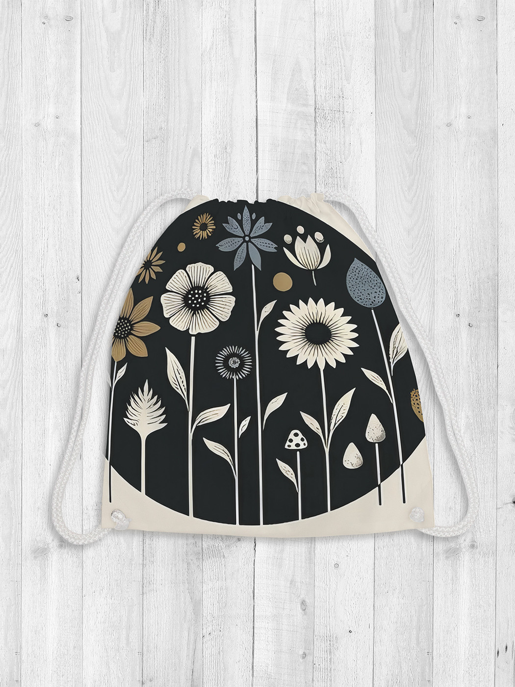 

Сумка мешок для обуви JoyArty Растения в ряд 38x40 bpa sd3263, Черный, Растения в ряд