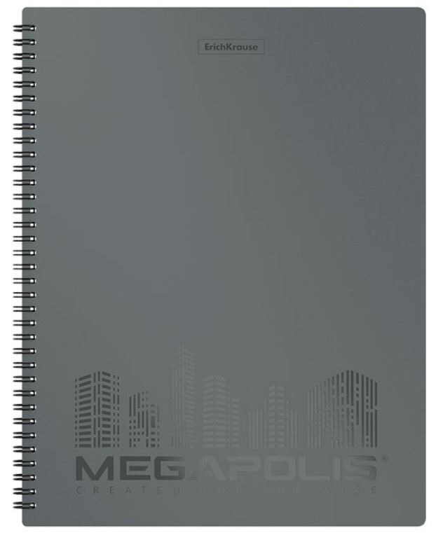 

Папка с 20 карманами на спирали "Megapolis", А4, серая, Серый