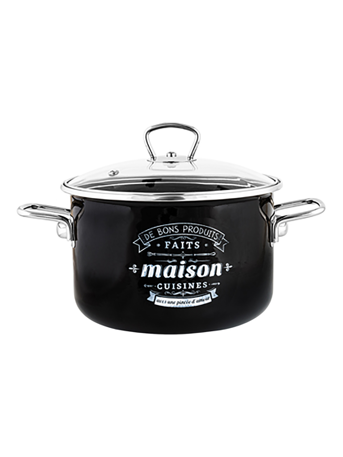 

Кастрюля эмалированная Appetite Maison, с крышкой, 5,5 л, Черный