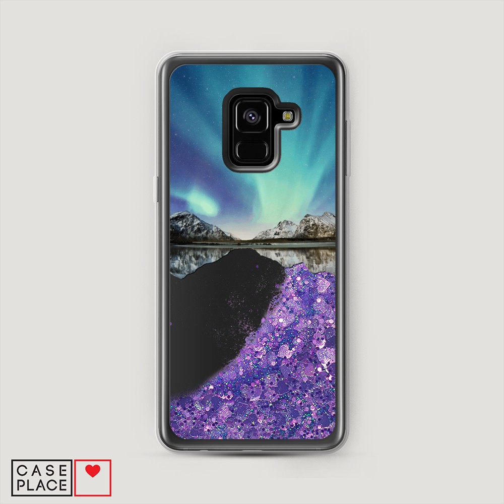 

Чехол Awog на Samsung Galaxy A8 2018 "Горное озеро и сияние", Разноцветный, 25492-1