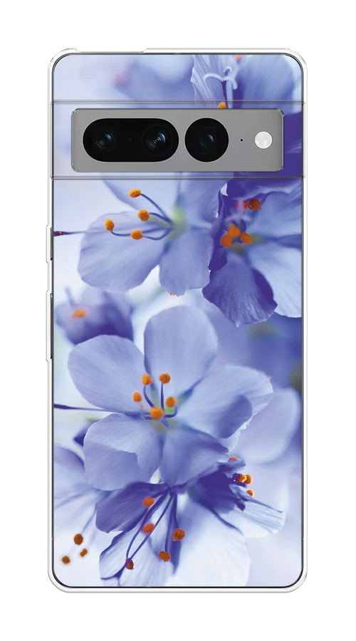 

Чехол на Google Pixel 7 Pro "Фиолетовые цветки", Фиолетовый;синий, 271350-1