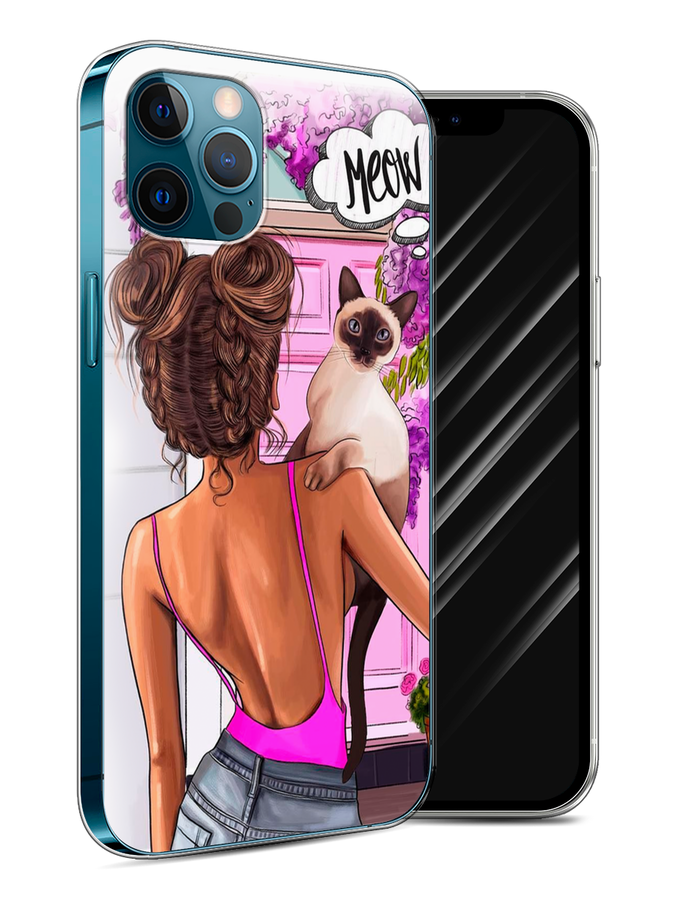 

Чехол Awog на Apple iPhone 12 Pro / Айфон 12 Pro "Девушка с кошкой", Разноцветный, 12850-7