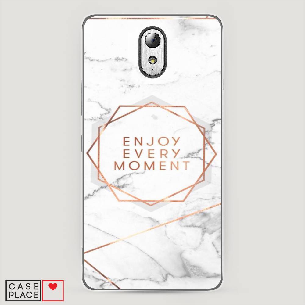 

Чехол Awog на Lenovo Vibe P1m / Леново Vibe P1m "Enjoy every moment мрамор", Белый;розовый;серый, 111350-7