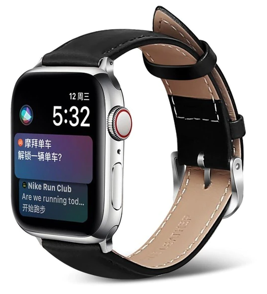 

Ремешок на руку для Apple Watch 38/40/41 мм, кожа, черный