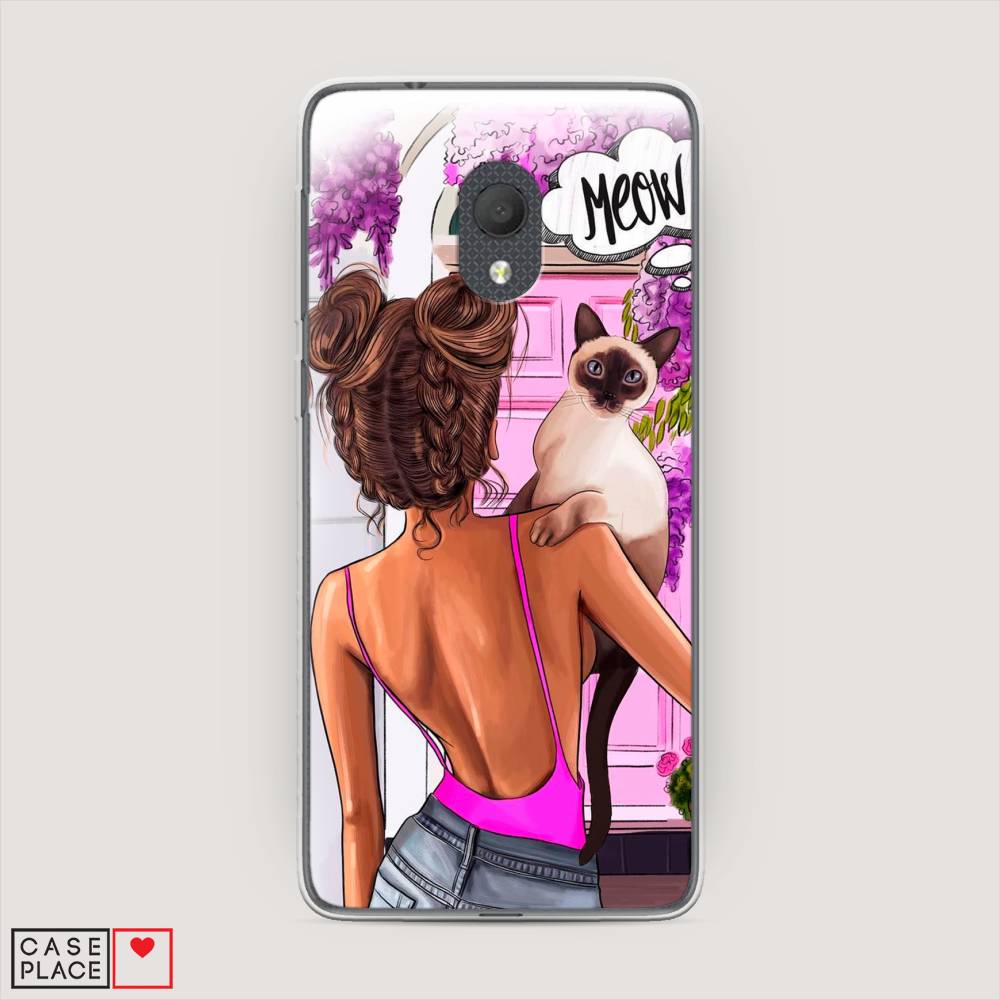 

Чехол Awog на Alcatel 1C 5003D (2019) / Алкатель 1C 5003D (2019) "Девушка с кошкой", 170650-7