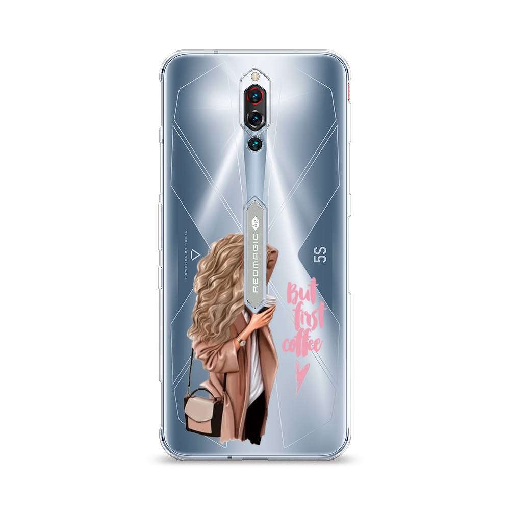 

Силиконовый чехол "Девушка с кофе" на ZTE Red Magic 5S, Девушка с кофе