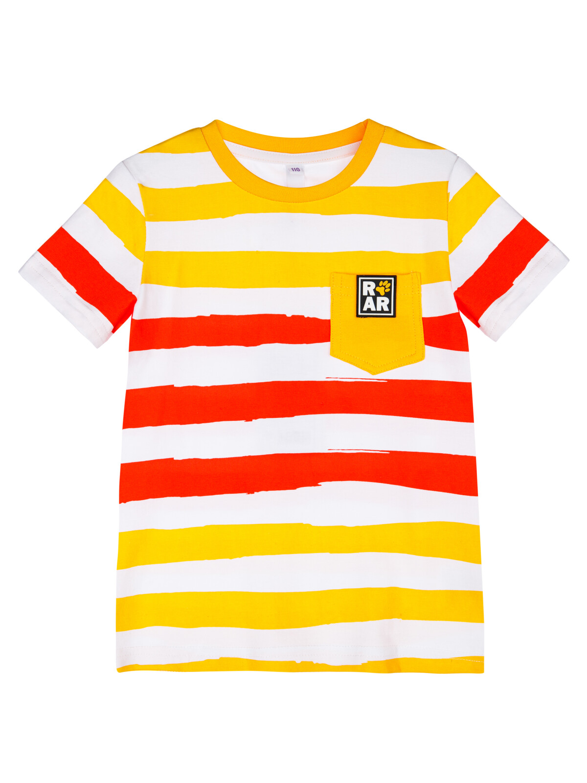 Футболка детская PlayToday 12412143, белый; оранжевый; жёлтый, 122