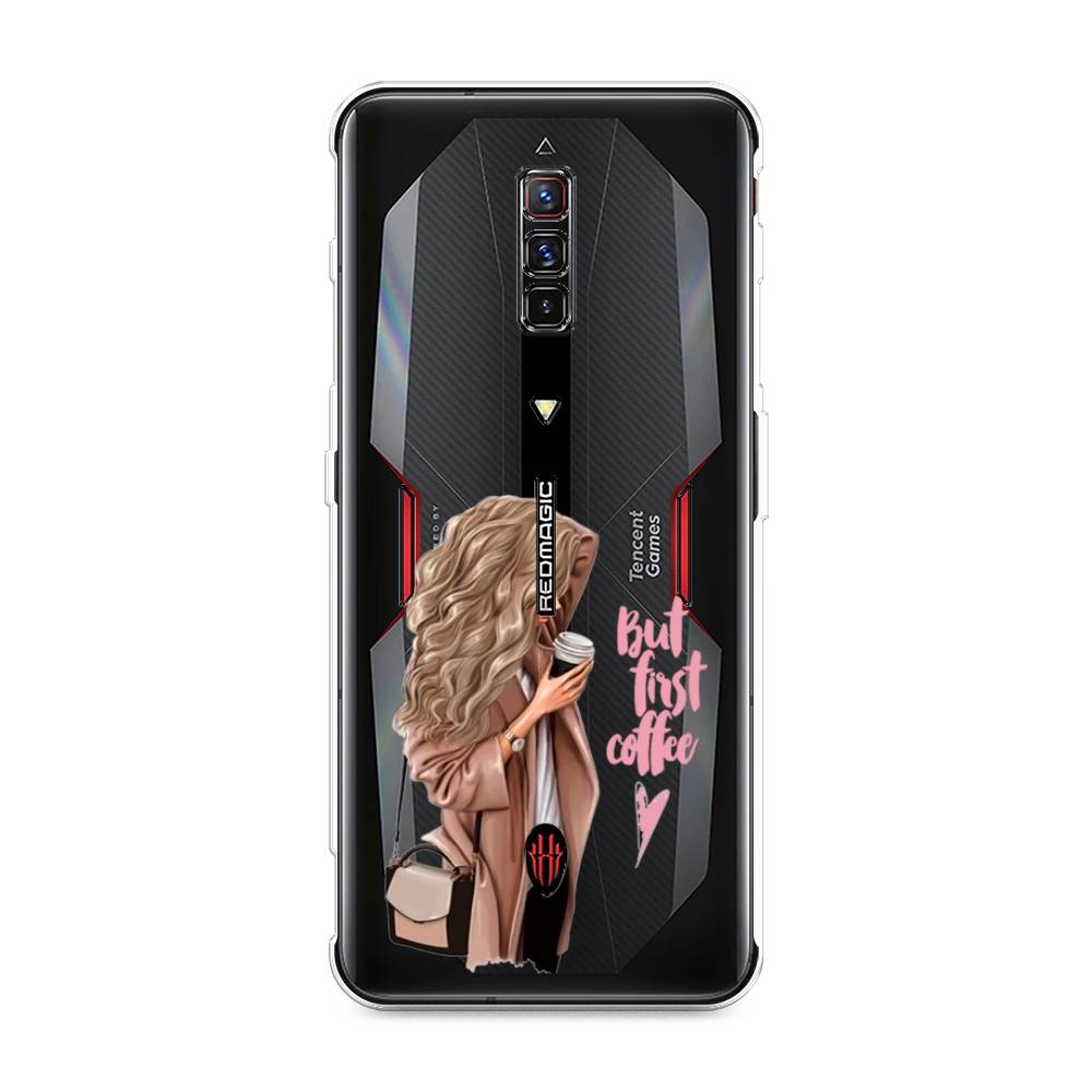 

Силиконовый чехол "Девушка с кофе" на ZTE Nubia Red Magic 6, Девушка с кофе