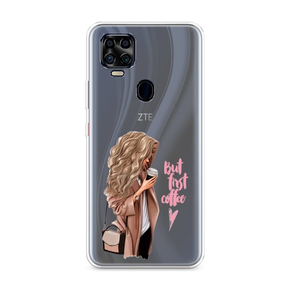 

Силиконовый чехол "Девушка с кофе" на ZTE Blade V2020 4G, Девушка с кофе