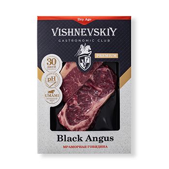 Стейк говяжий Рибай сухого созревания без кости Vishnevskiy Сlub BlaСk Angus 440 г 6478₽