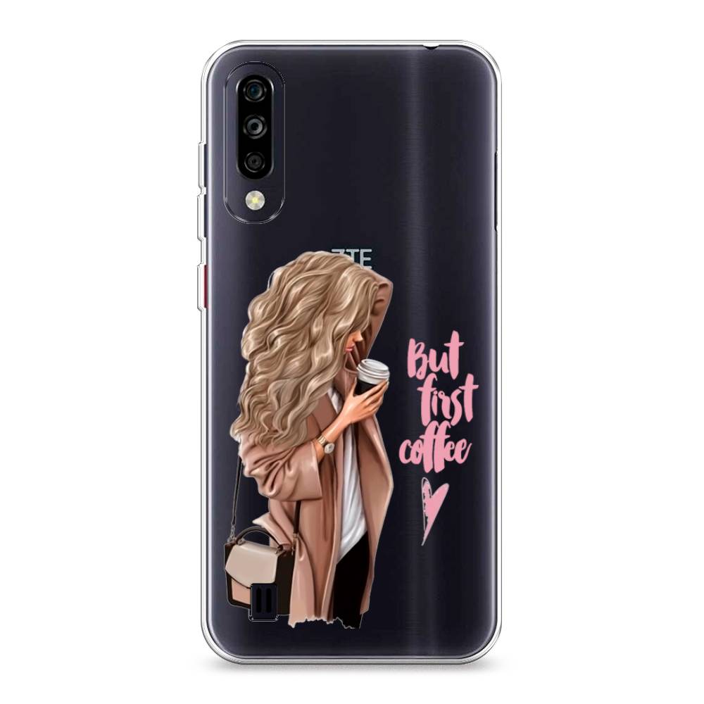 

Силиконовый чехол "Девушка с кофе" на ZTE Blade A7 (2020), Девушка с кофе