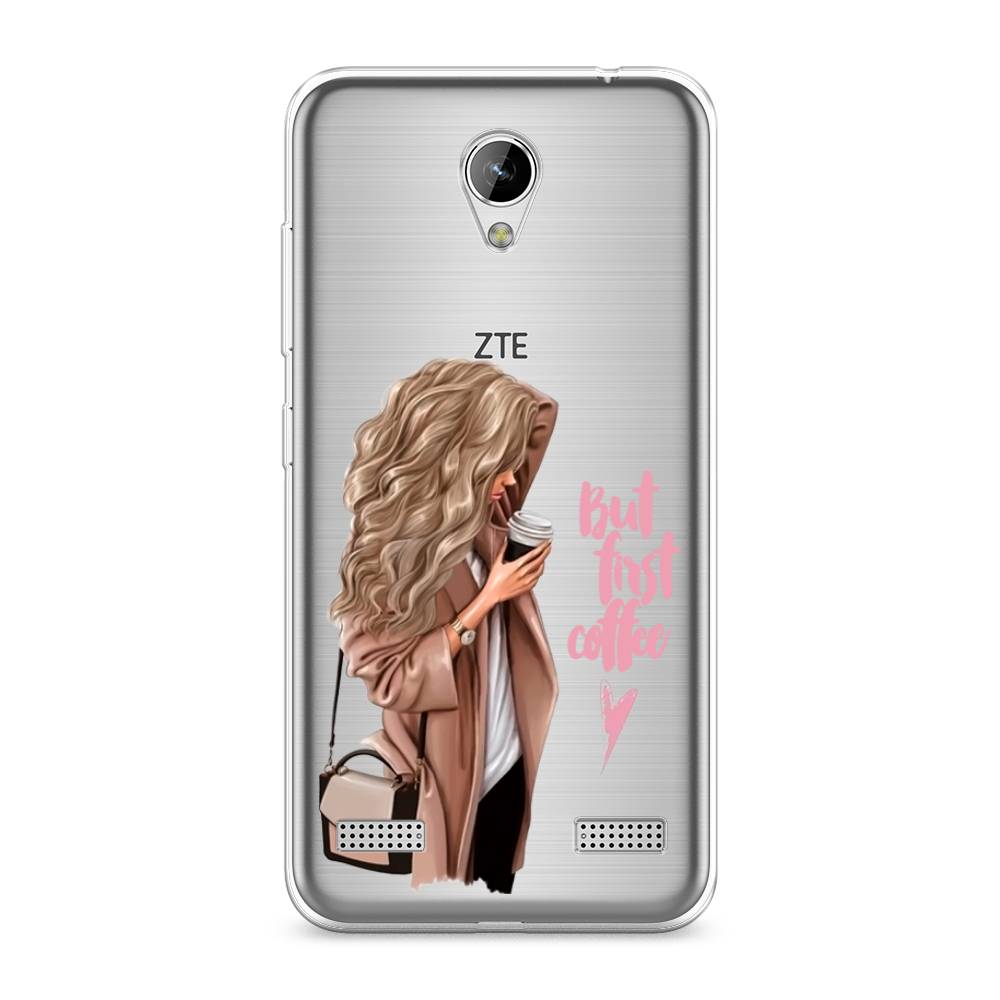 

Силиконовый чехол "Девушка с кофе" на ZTE Blade A520, Девушка с кофе