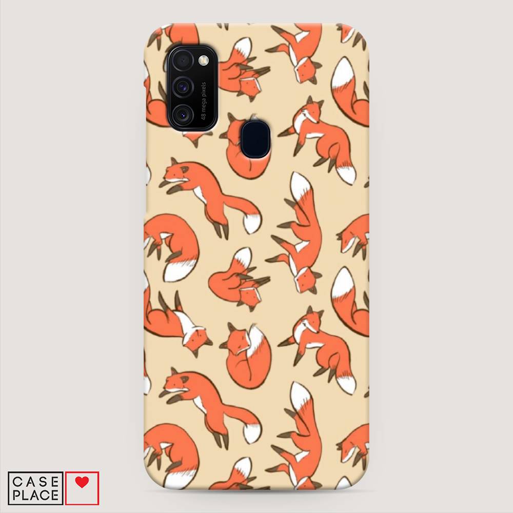 

Пластиковый чехол "Лисички фон" на Samsung Galaxy M21, 29720-2