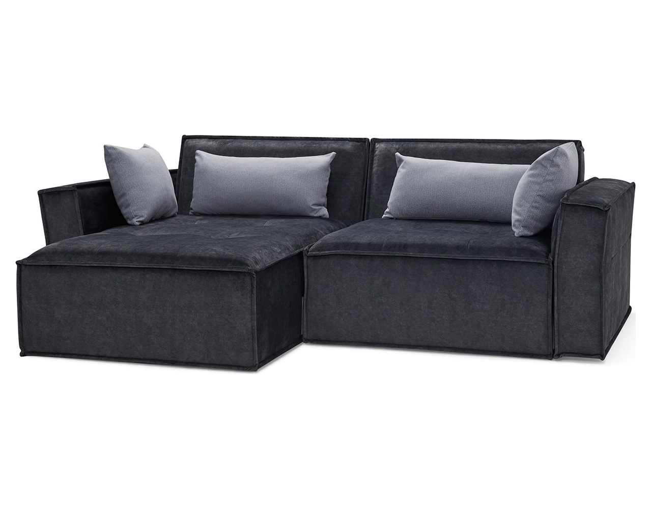 фото Угловой диван-кровать solana норфолк универсальный угол 246х163х80 см, графит