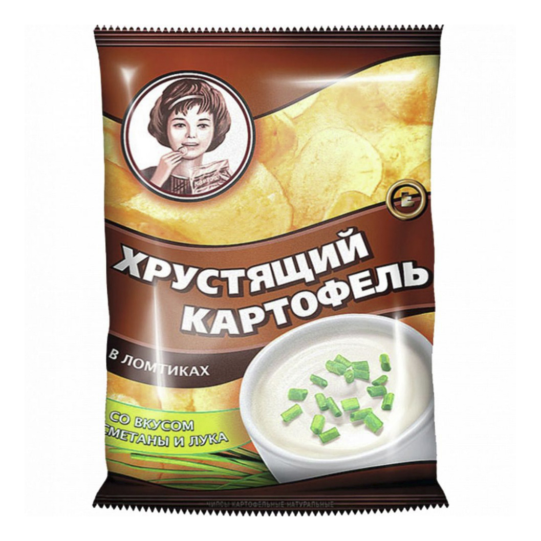 Чипсы картофельные Хрустящий картофель со вкусом сметаны и лука 70 г