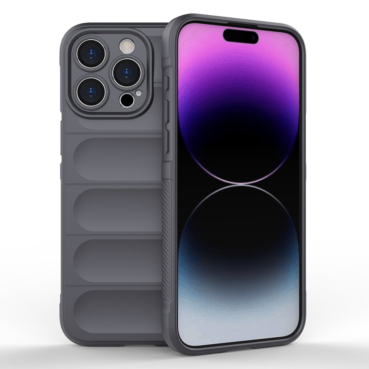 

Противоударный чехол Flexible Case для Apple iPhone 15 Pro Max, серый, Flexible Case