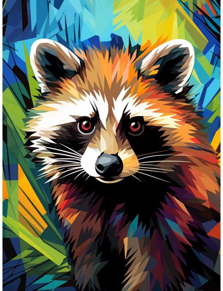 

Алмазная мозаика без подрамника Енот, 50x40 см, 50 цветов, 85423, РА-819