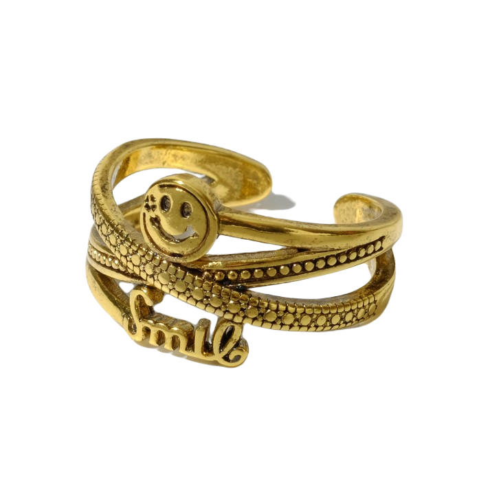 

Кольцо "Смайл" переплетения, цвет чернёное золото, безразмерное, П00000348