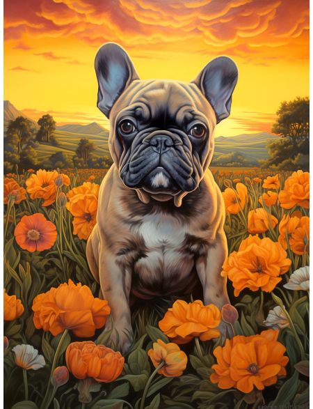 

Алмазная мозаика без подрамника Бульдог, 25x20 см, 40 цветов, 85396, РА-816