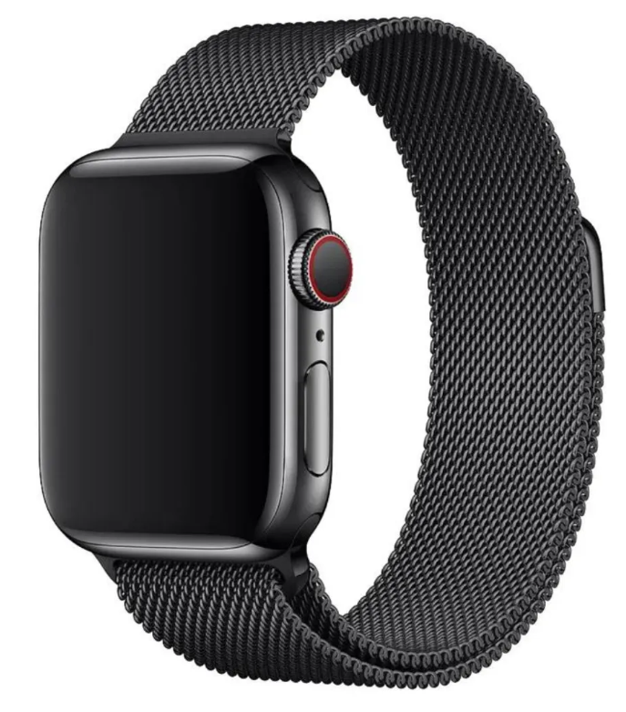 

Ремешок на руку для Apple Watch 42/44/45/49 мм, Milanese loop, черный