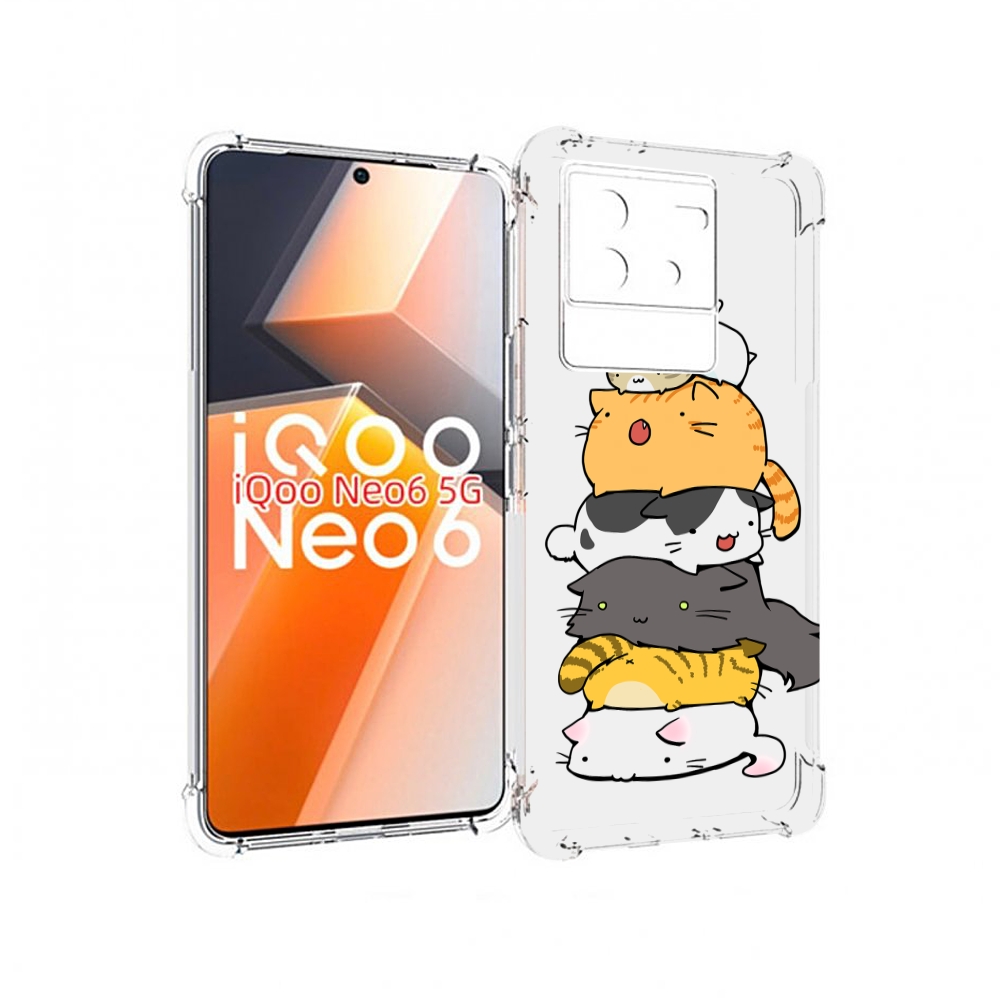 

Чехол MyPads много-маленьких-котиков для Vivo iQoo Neo 6 5G, Прозрачный, Tocco