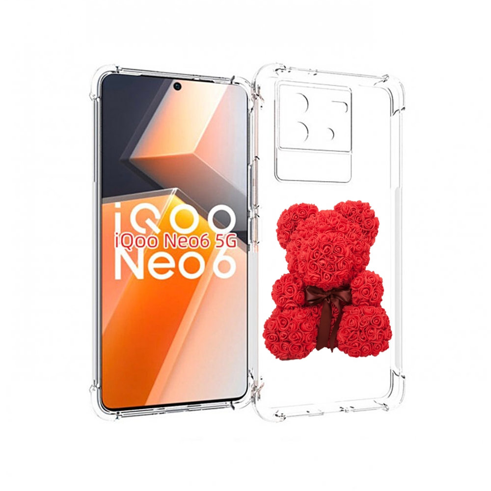 

Чехол MyPads мишка-из-розочек для Vivo iQoo Neo 6 5G, Прозрачный, Tocco