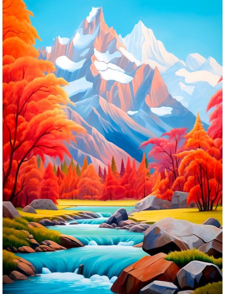 

Алмазная мозаика без подрамника Ручей, 50x40 см, 50 цветов, 85383, РА-815