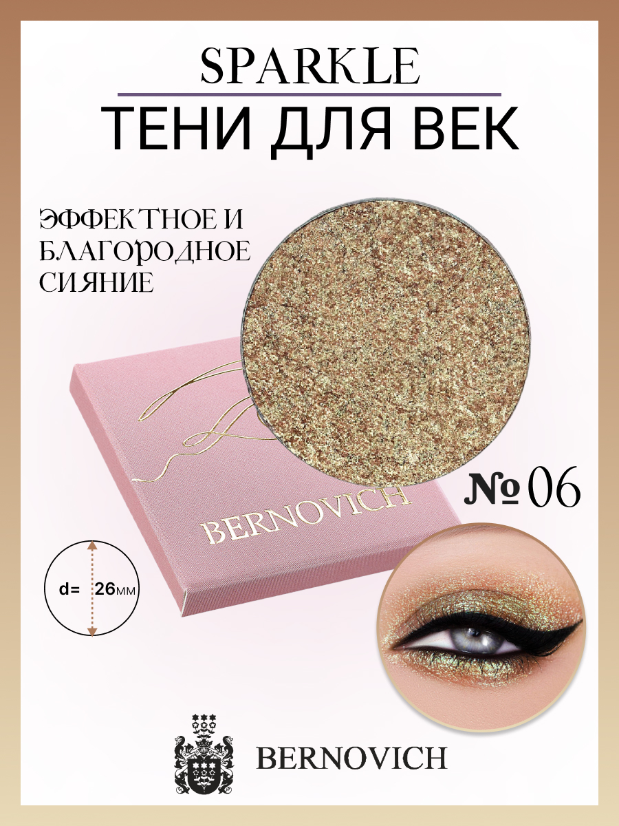 Тени для век Bernovich № X 06 Sparkle 1,5г New