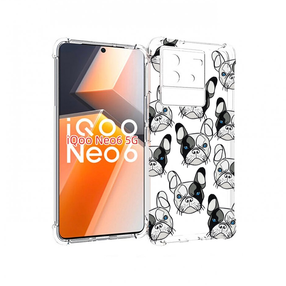 

Чехол MyPads мини-собачки-черно-белый для Vivo iQoo Neo 6 5G, Прозрачный, Tocco