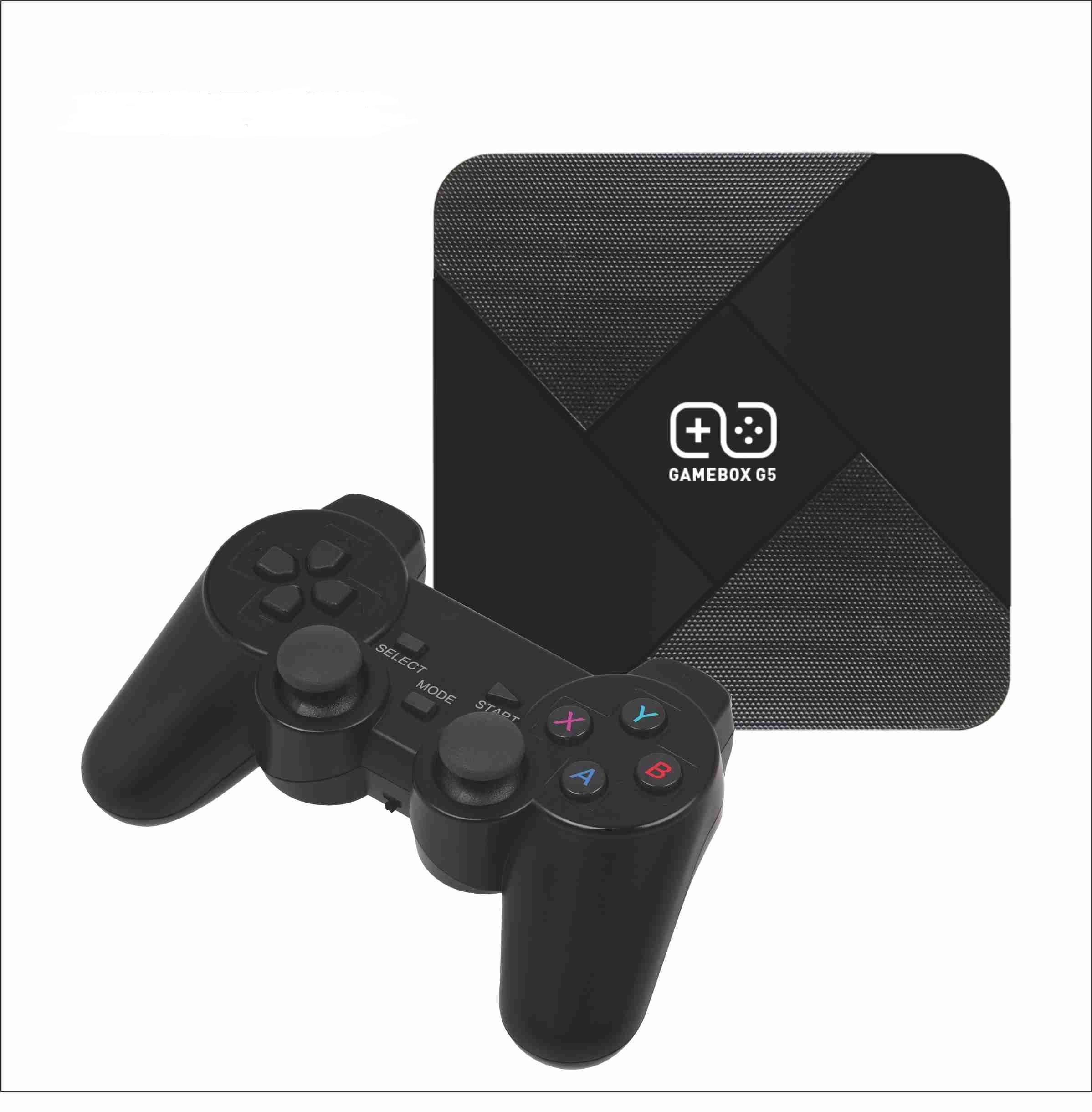 

Игровая приставка со Смарт ТВ GameBox G5 с двумя геймпадами и поддержкой Андроид 9.1, 4280