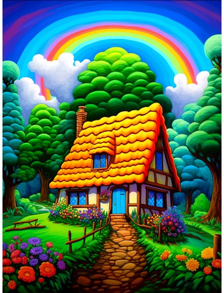 

Алмазная мозаика без подрамника Домик, 130x100 см, 50 цветов, 85361, РА-813