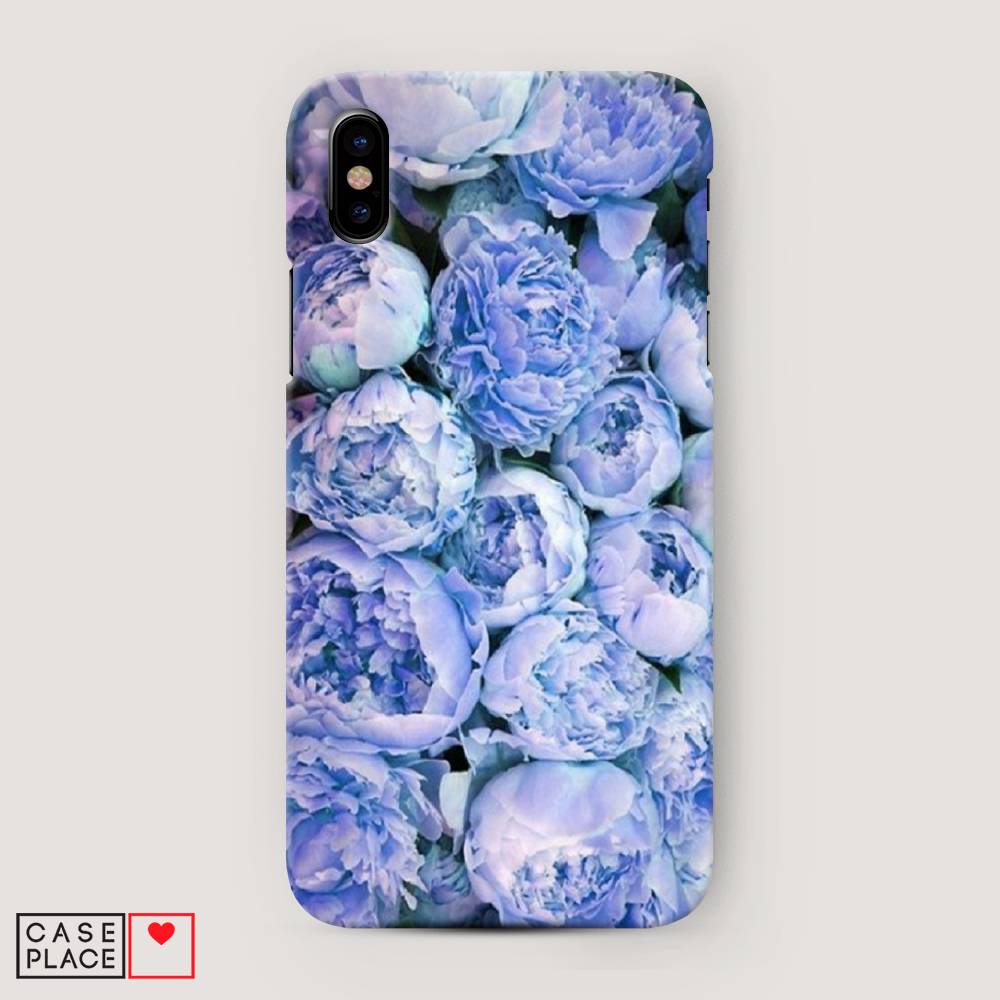 

Пластиковый чехол "Пионы голубые" на Apple iPhone XS Max (10S Max), 11920-6