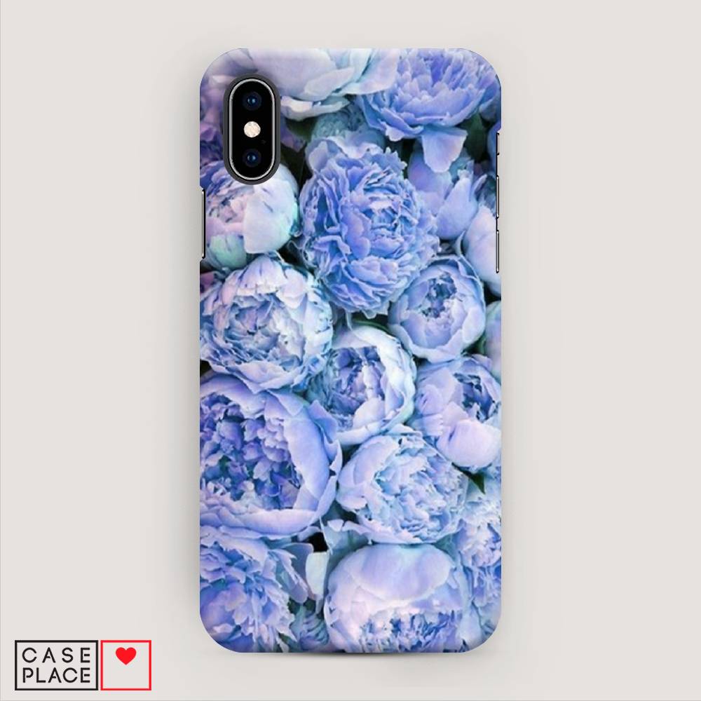 

Пластиковый чехол "Пионы голубые" на Apple iPhone XS (10S), 11820-6