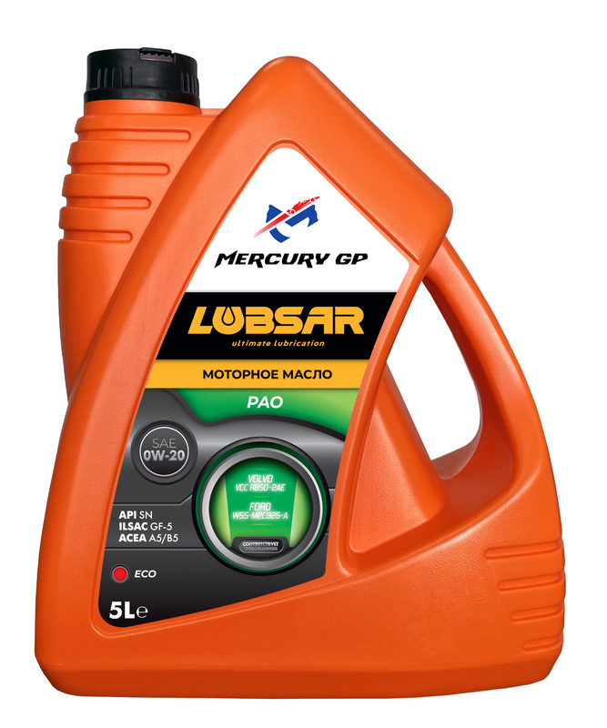 Моторное масло LUBSAR Mercury GP ECO 0W20 PAO 5л