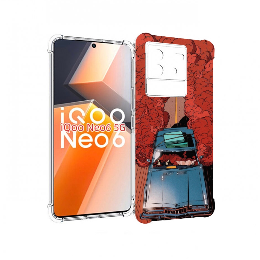 

Чехол MyPads машина мчится с дымком для Vivo iQoo Neo 6 5G, Прозрачный, Tocco