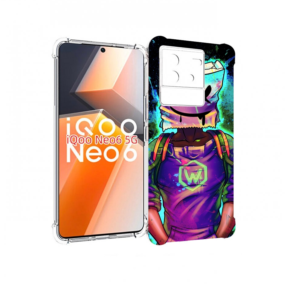 

Чехол MyPads маршмеллоу-глитч для Vivo iQoo Neo 6 5G, Прозрачный, Tocco