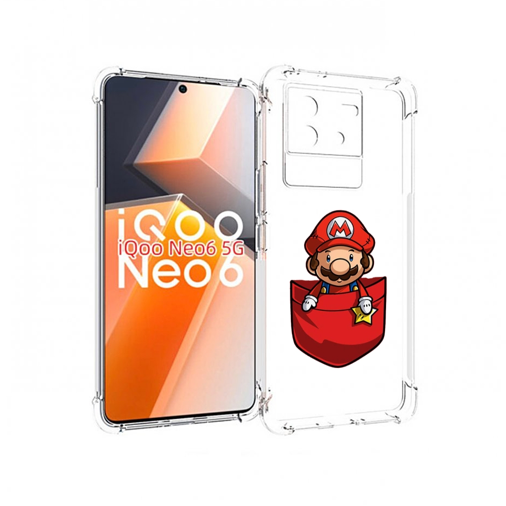 

Чехол MyPads марио в кармашке детский для Vivo iQoo Neo 6 5G, Прозрачный, Tocco