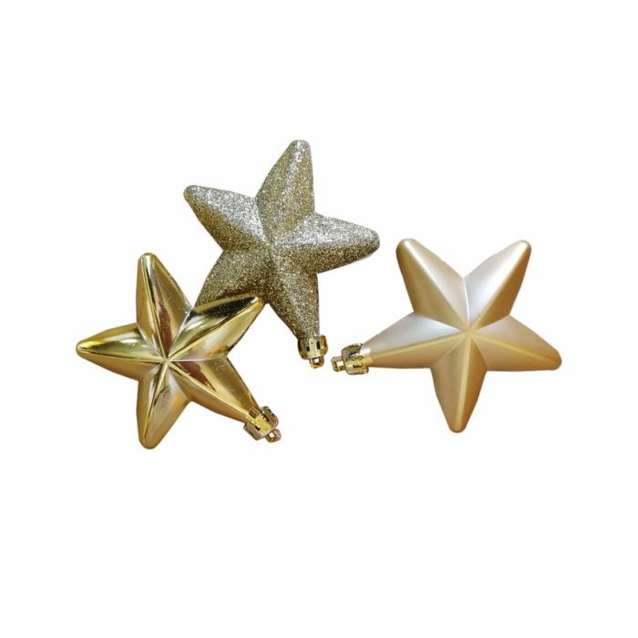фото Подвесные украшения новогодние magic time звезды золотистые 8 х 2,2 х 7,4 см 3 шт