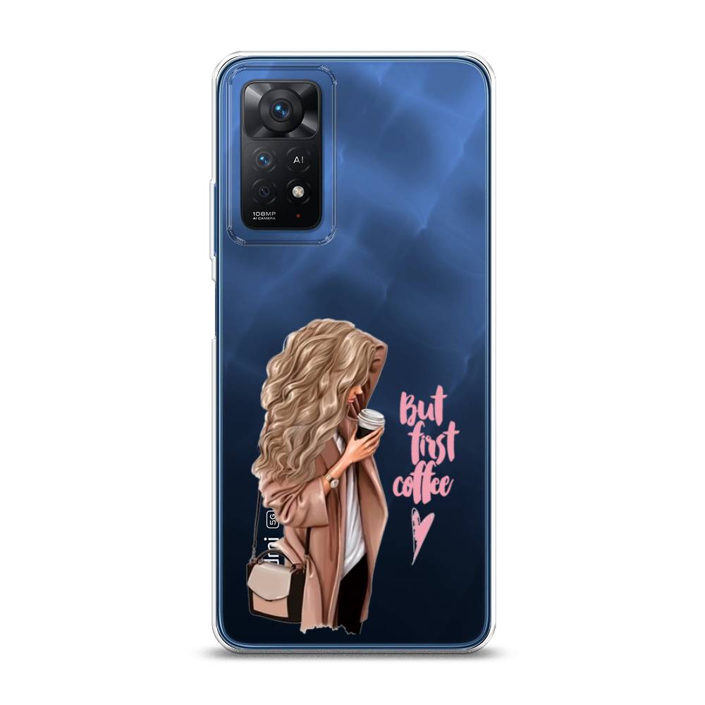 

Силиконовый чехол "Девушка с кофе" на Xiaomi Redmi Note 11E Pro, Девушка с кофе