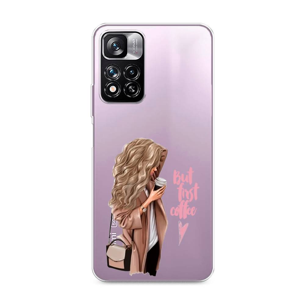 

Силиконовый чехол "Девушка с кофе" на Xiaomi Redmi Note 11 Pro Plus, Девушка с кофе