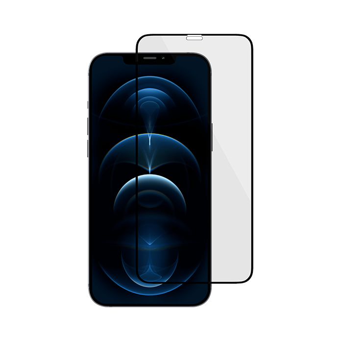 Защитное стекло Rocket Air Cover 2.5D для iPhone 12|12Pro, чёрная рамка, 0,3мм