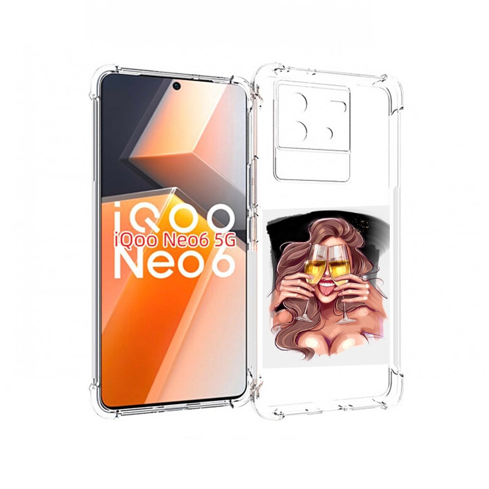 

Чехол MyPads любительница-шампанского-модель женский для Vivo iQoo Neo 6 5G, Прозрачный, Tocco