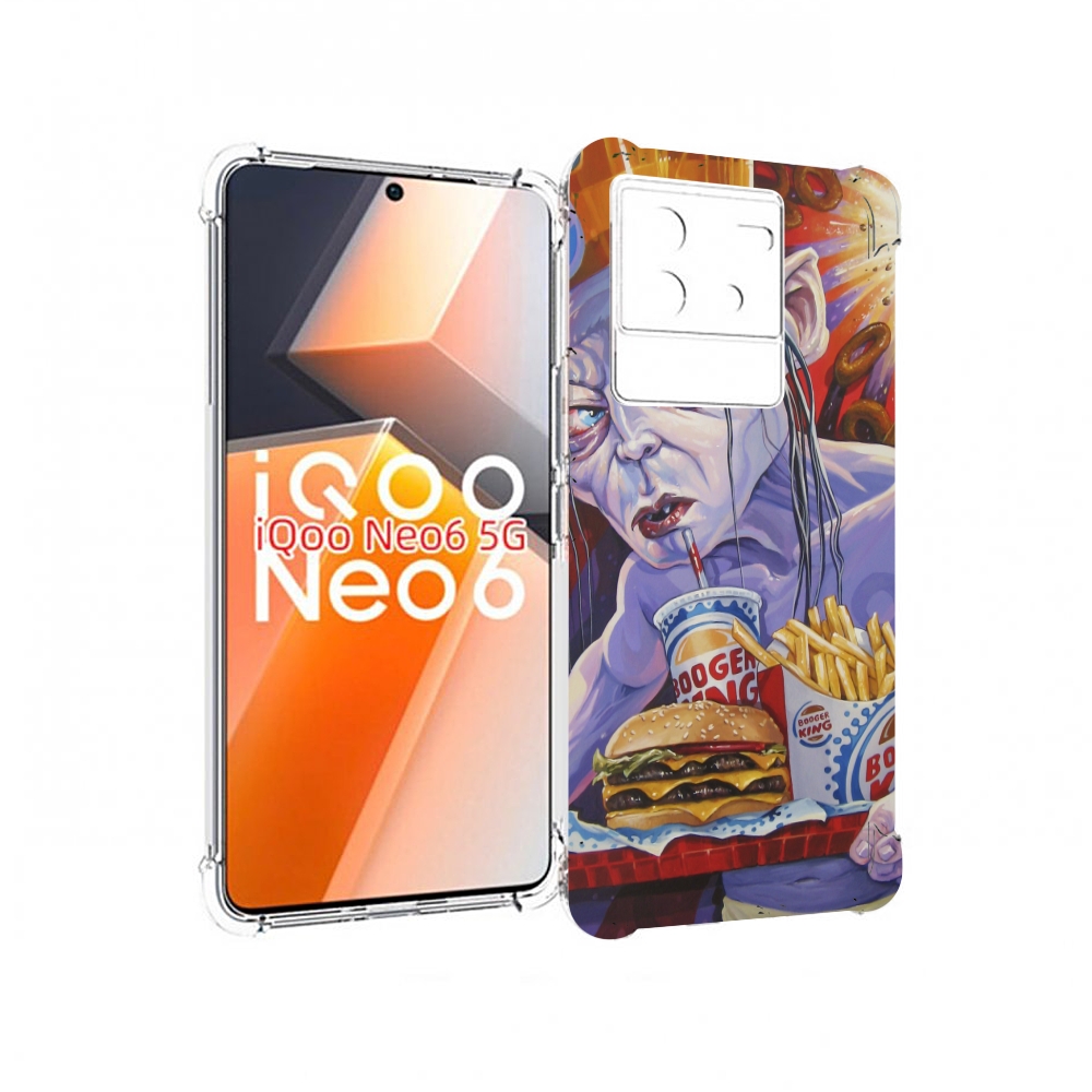 

Чехол MyPads любитель бургер кинга для Vivo iQoo Neo 6 5G, Прозрачный, Tocco
