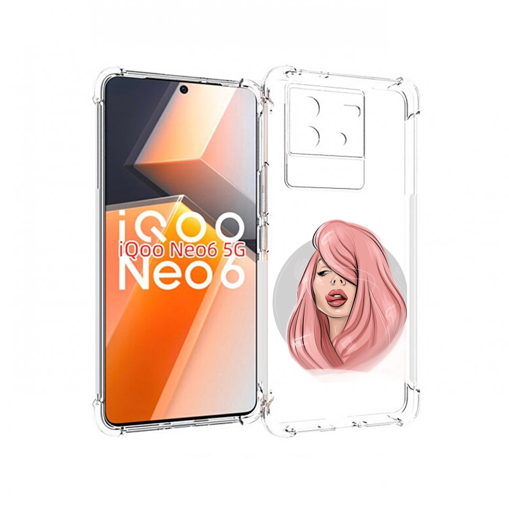 

Чехол MyPads лицо-девушки-с-розовыми-волосами женский для Vivo iQoo Neo 6 5G, Прозрачный, Tocco