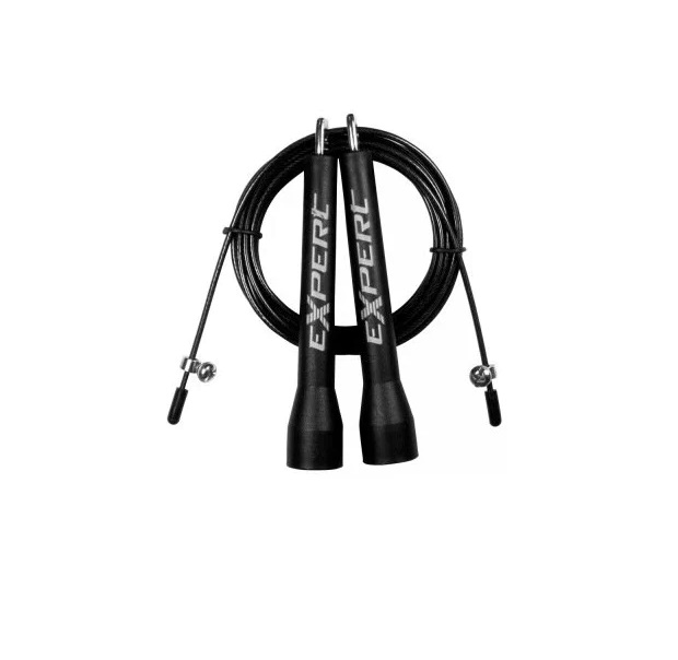 Скакалка скоростная EXPERT X-Rope 03B (Черный, 85 гр, 300 см, нейлон,металл)