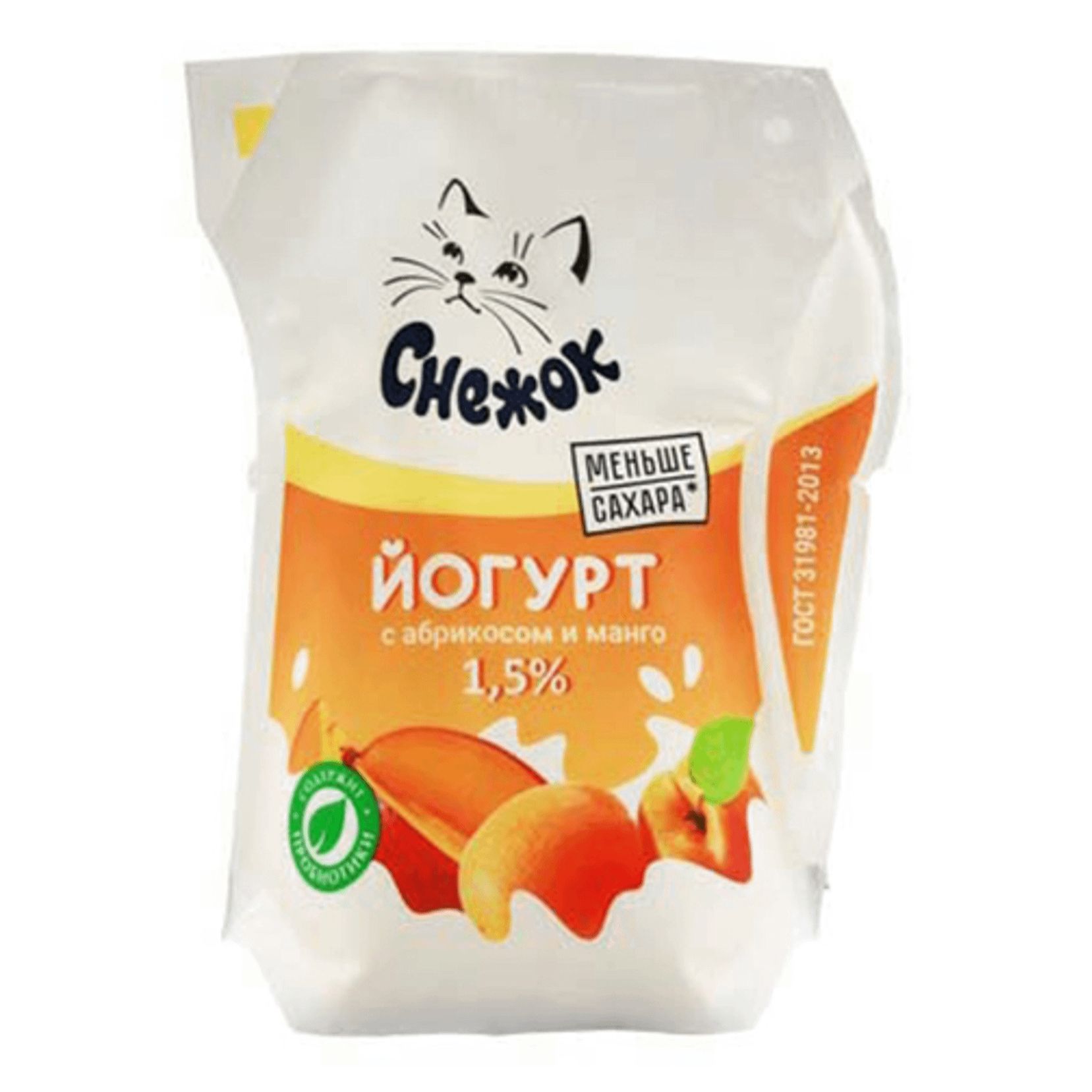 Йогурт питьевой Снежок абрикос-манго 1,5% БЗМЖ 260 мл