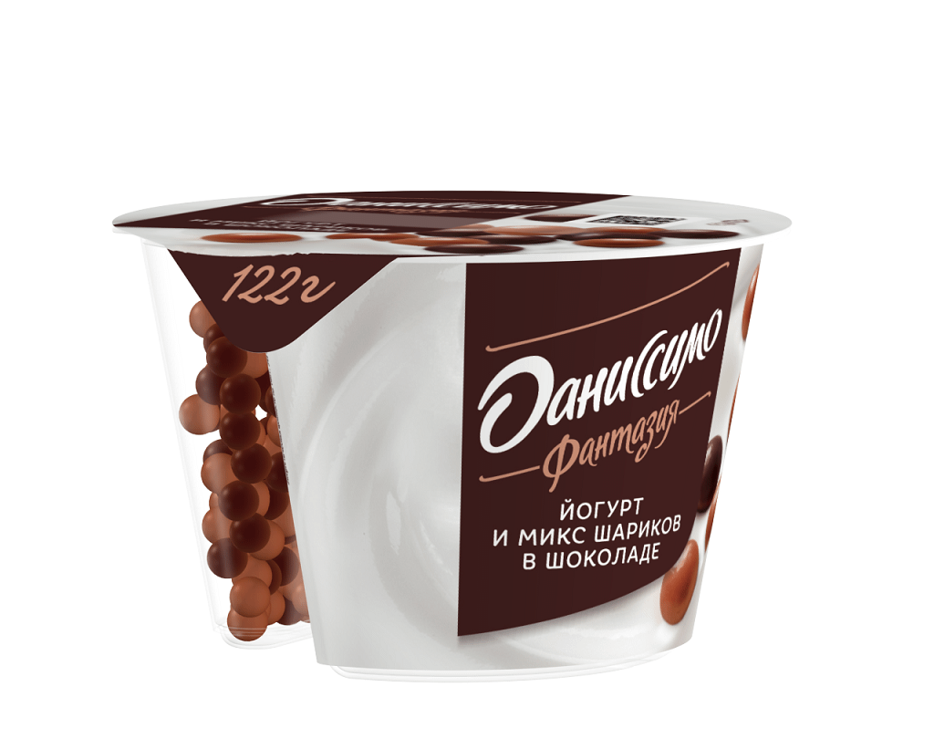 Йогурт Даниссимо с хрустящими шоколадными шариками 6,9%, 105 г
