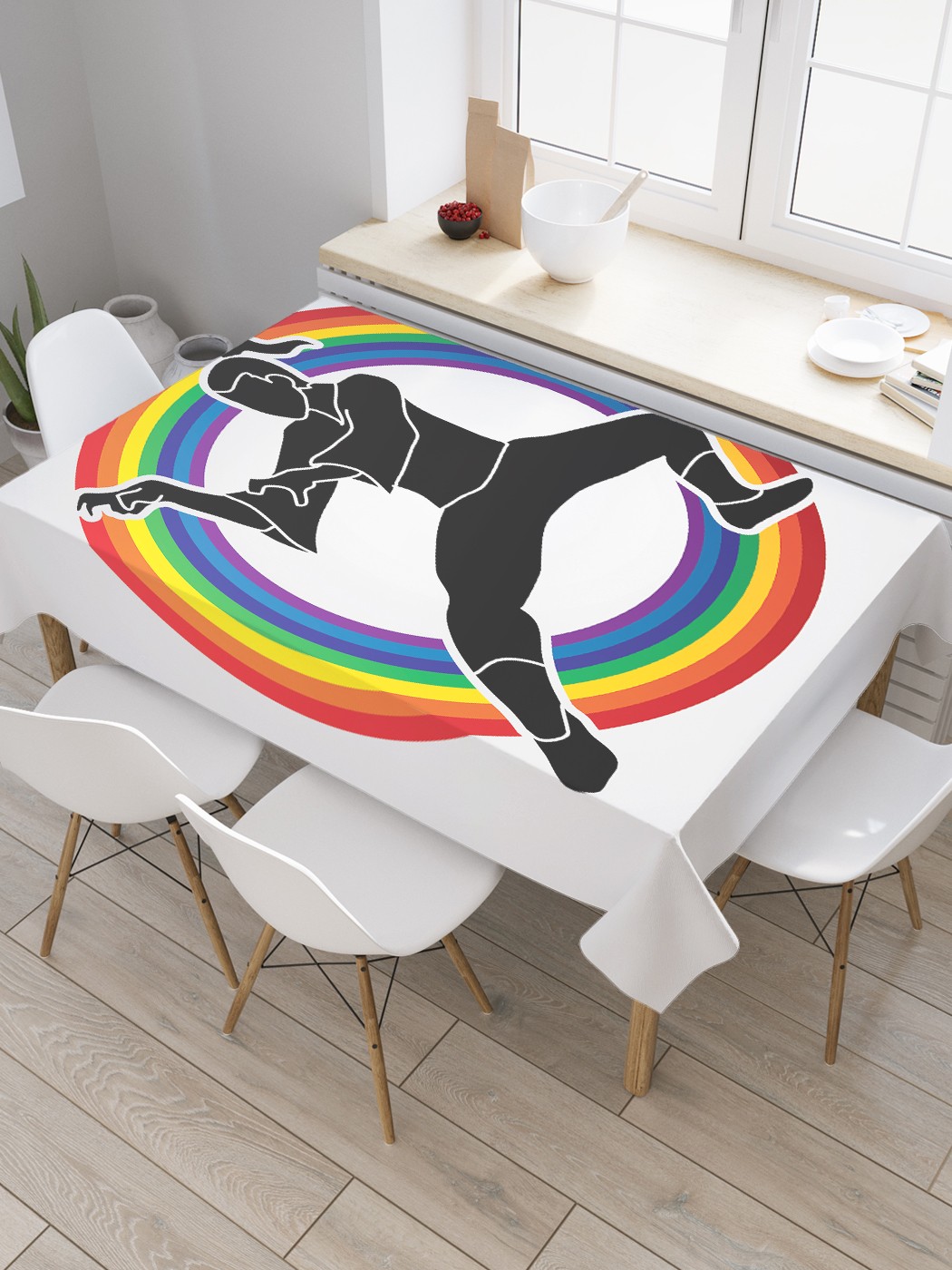 

Фотоскатерть JoyArty МУЛЬТИ 98378 120x145, Белый;красный;черный